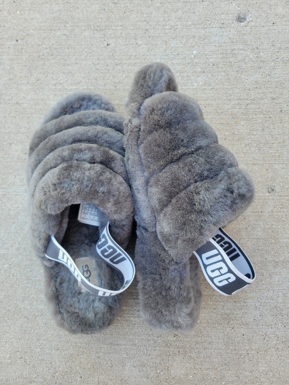 UGG Fluff Yeah Slide Charcoal Gray Womens 8 - Picture 2 of 8